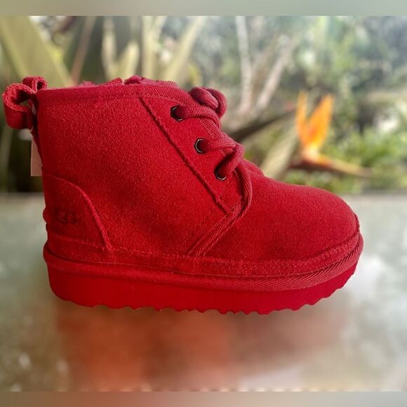 UGG Neumel II Toddler Shearling Chukka Winter Boot Red Size 9 NEW - Picture 6 of 16
